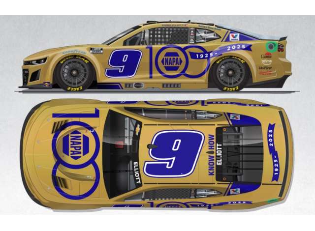 1:64 Chevrolet #9 Chase Elliott *NAPA 100th Anniversary*, gold/blue 2025 - CX92565NANCL
