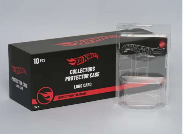 1:64 Hot Wheels Protector Long Card Premium Clear Display Case 10.8cm x 16.4cm - protector-lgCard~10