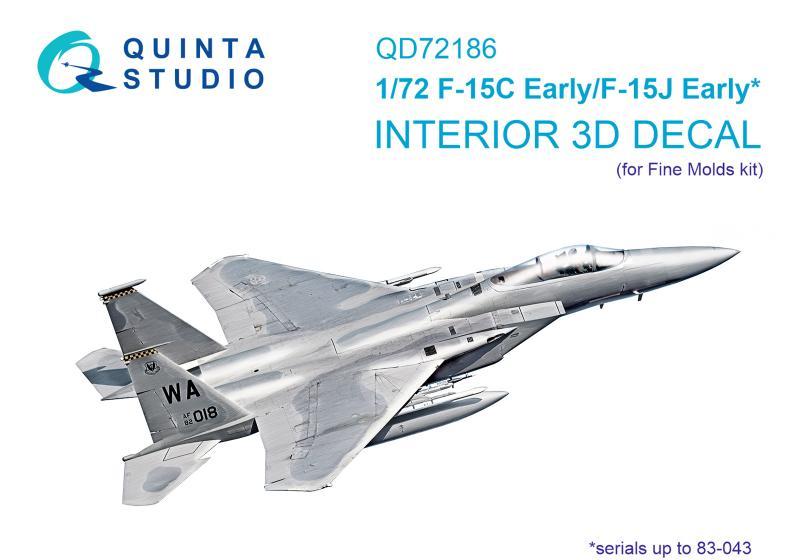1:72 3D Декаль интерьера кабины F-15C Early/J Early (Fine Molds) - QD72186