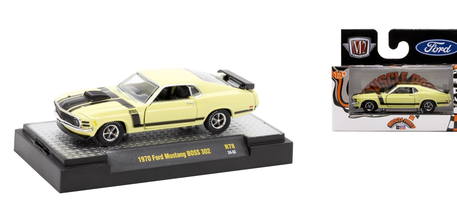 1:64 FORD Mustang BOSS 302 (1970), yellow - R782432