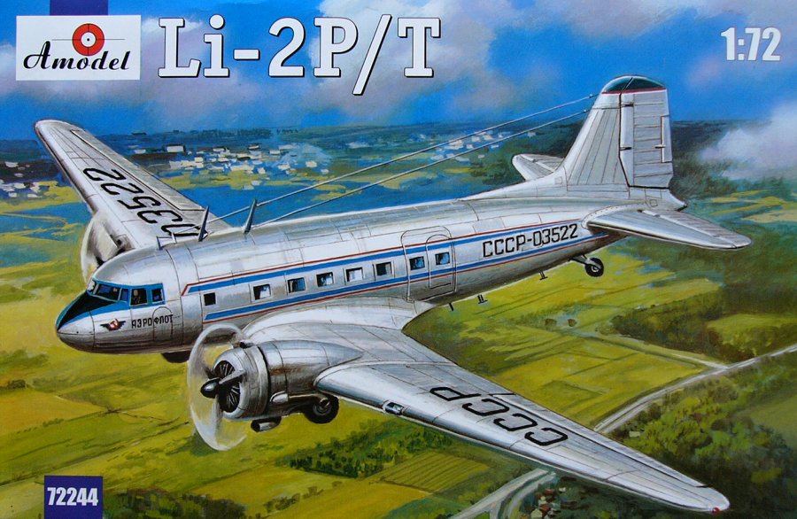 1:72 Сборная модель Советский пассажирский самолет Ли-2П / Т - 72244