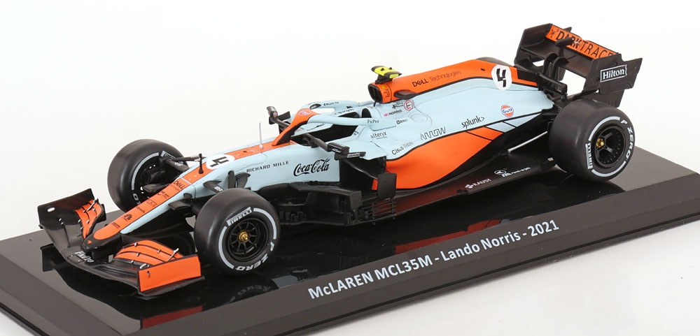 1:24 McLaren MCL35M Gulf-Lackierung Lando Norris GP Monaco (2021) - MW2ALA0076