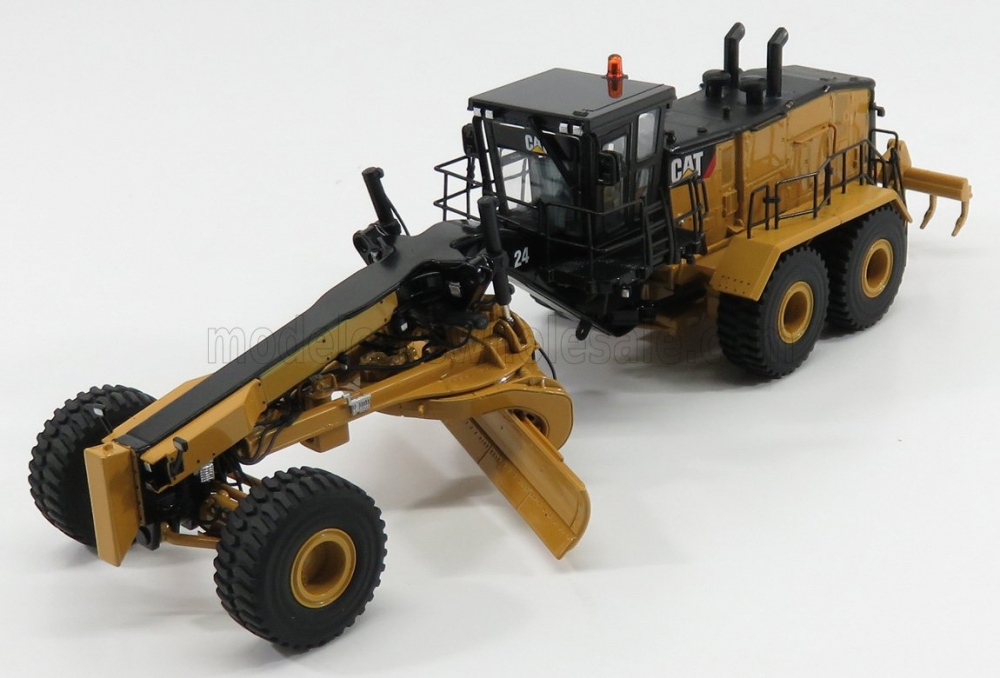 1:50 CATERPILLAR Cat24 Ruspa Livellatrice Gommata - Scraper Tractor Motor Grader, Yellow Black - 85552