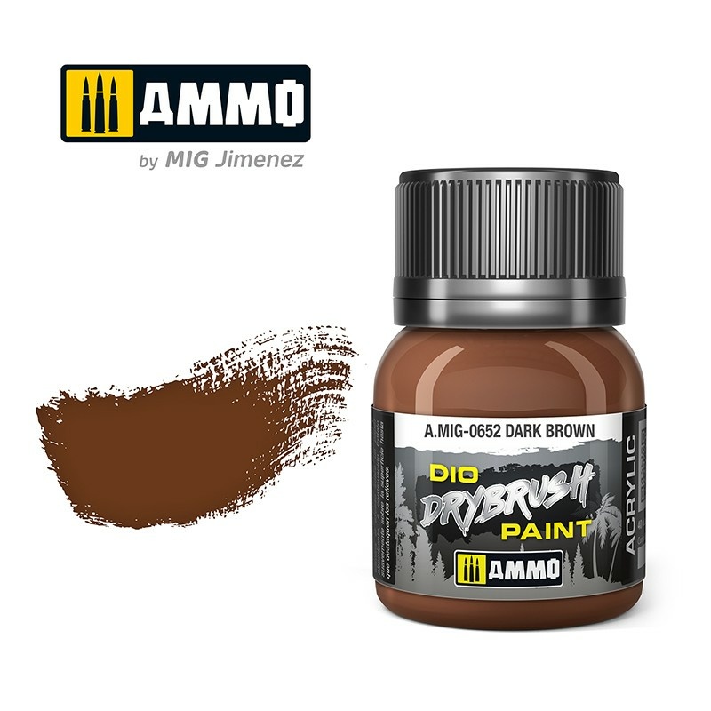Краска акриловая для техники сухой кисти DRYBRUSH Тёмно-коричневый, 40мл - AMIG0652