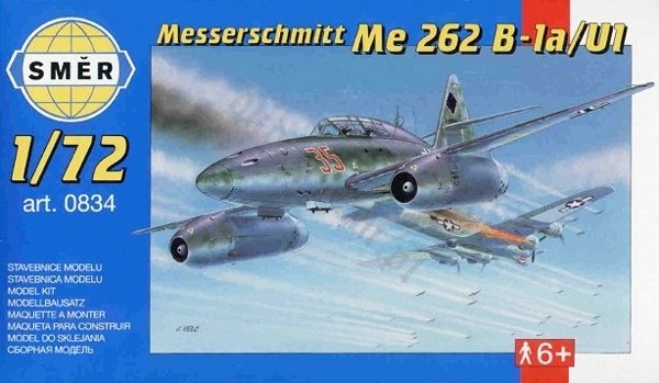 1:72 Сборная модель Самолёт  Messerschmitt Me 262 B-1a/U1 - 0834