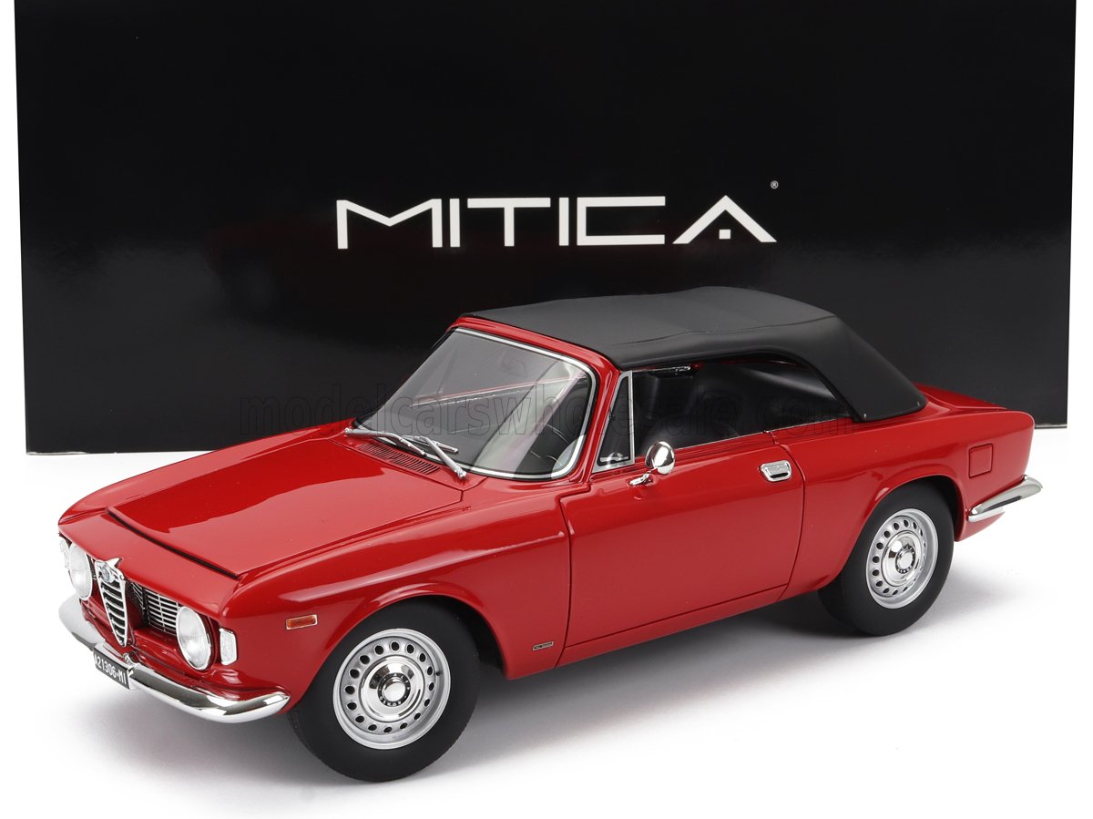 1:18 ALFA ROMEO Giulia 1600 Gtc Cabriolet Closed (1964) – Interior Black, Rosso Alfa - Red - 100081