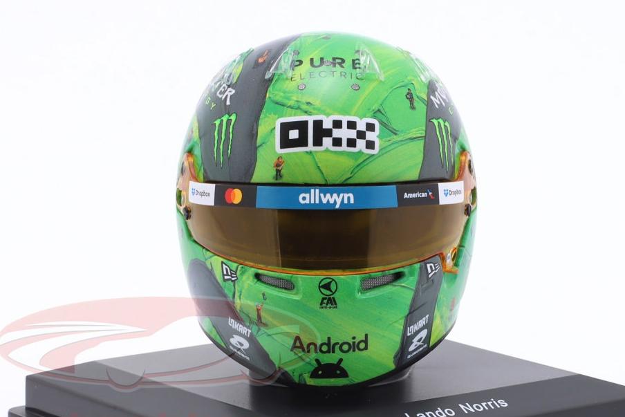 1:5 MINI HELMET McLAREN MCL39 Pole Position Las Vegas GP / Formula 1 World Champion Lando Norris (2025) - 5HF235
