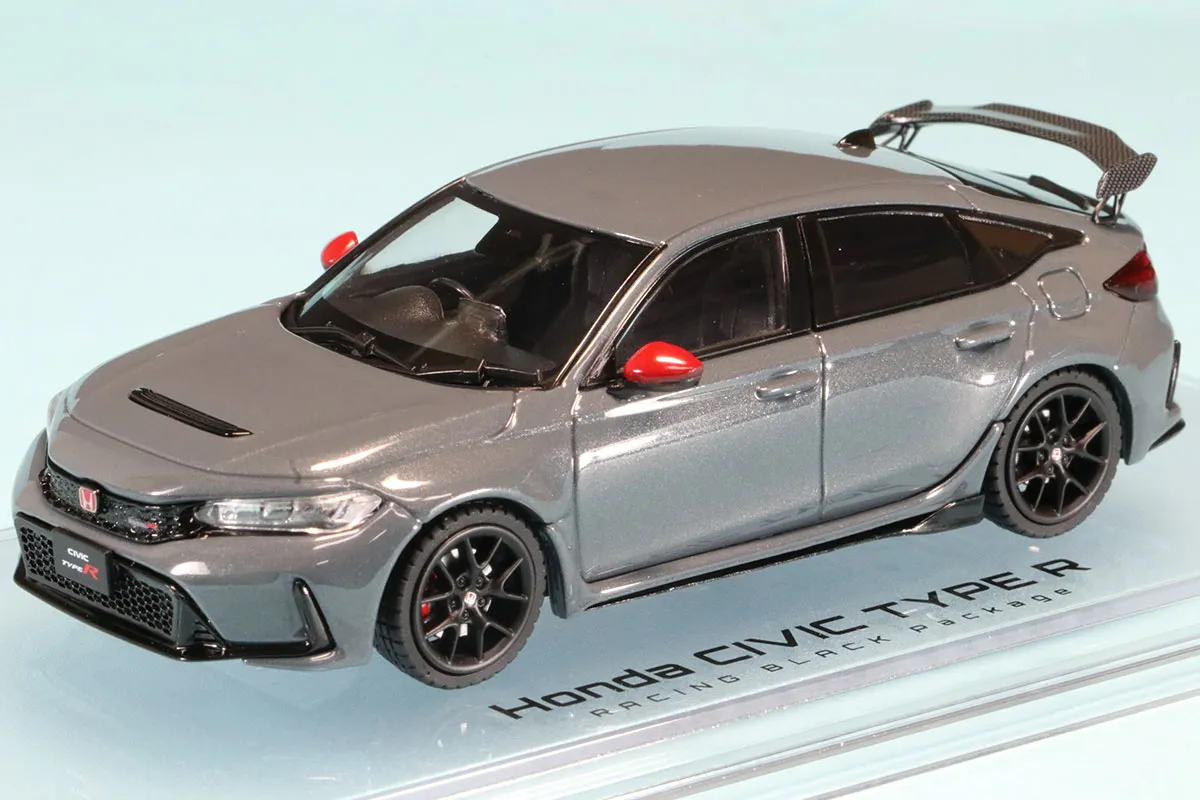 1:43 HONDA Civic type r (fl5) racing black package with genuine optional parts (2022), sonic gray pearl - HJD431004GM