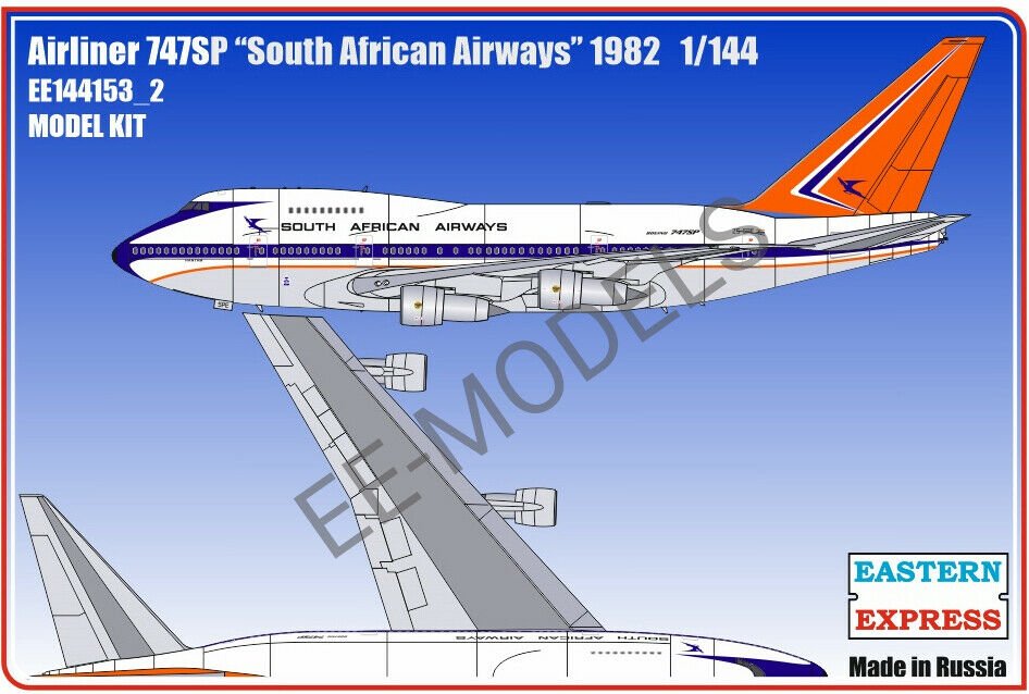 1:144 Сборная модель Авиалайнер 747SP 'South African Airways' 1982 - 144153-2