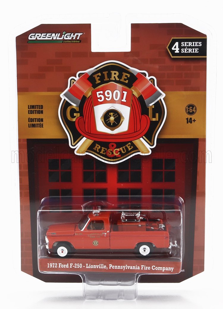 1:64 FORD F-250 Pick-up Pennsylvania Fire Engine (1972), Orange - 67050A