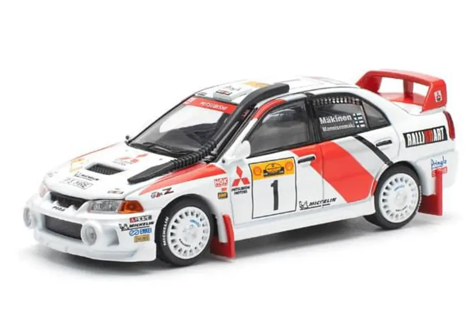 1:64 MITSUBISHI Lancer Evolution IV, #1 Safari Rally Kenya (1998), white/red - PR640231