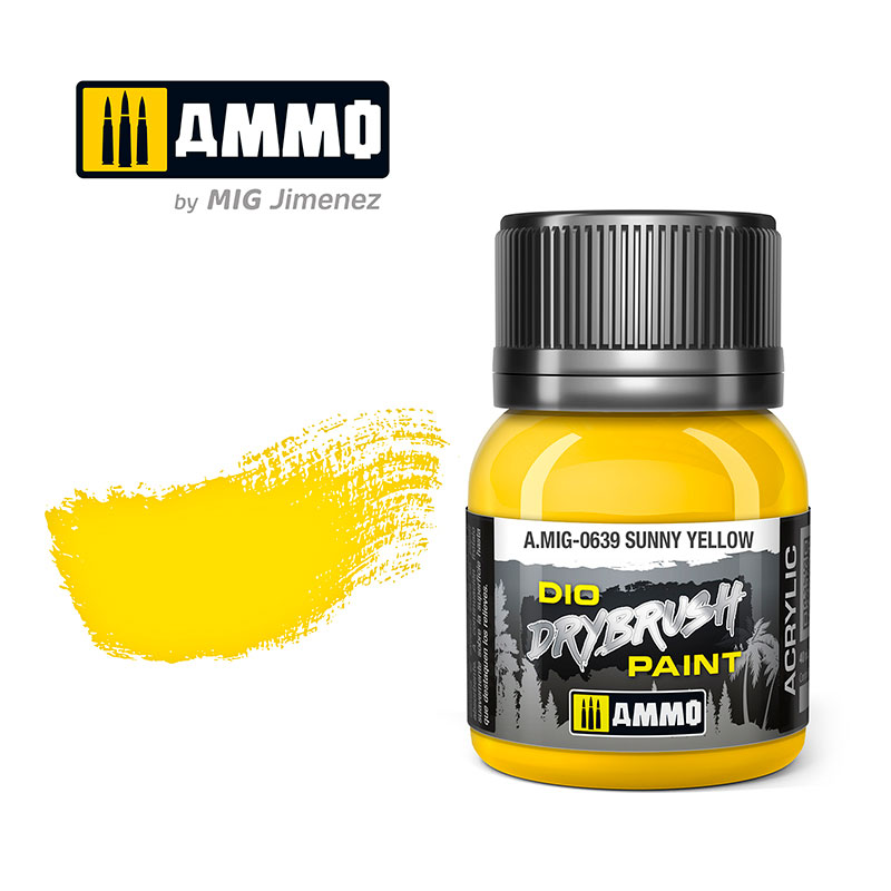 Краска акриловая для техники сухой кисти DRYBRUSH Солнечный жёлтый, 40мл - AMIG0639