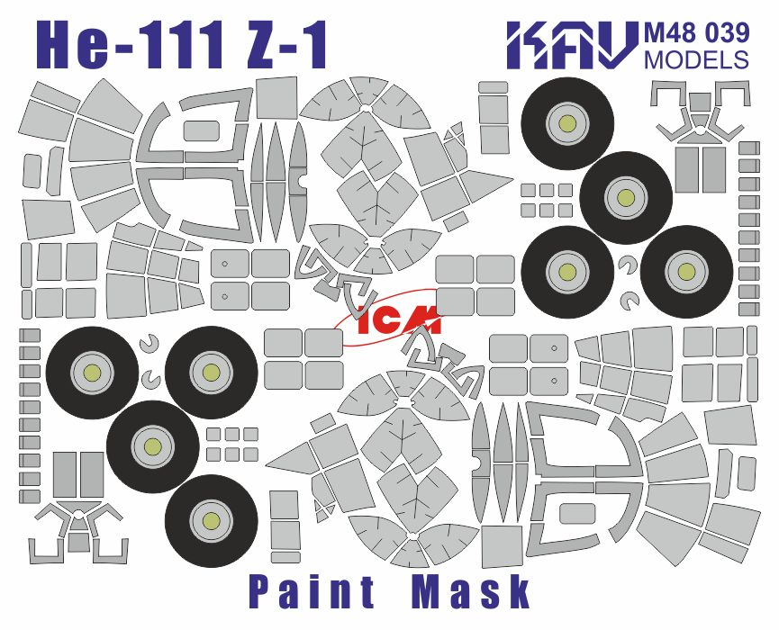 1:48 Маска окрасочная на остекление He-111Z-1 (ICM 48260) - M48 039