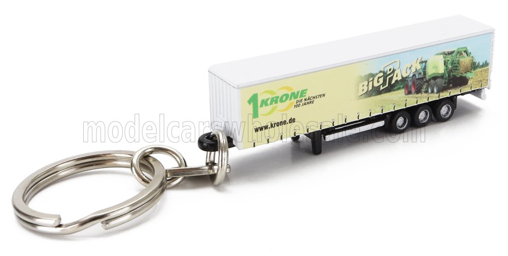 1:250 TRAILER Portachiavi - Keyring Rimorchio Telonato Krone Big-pack For Truck - Cm. 5.8, Yellow Green - UH5531