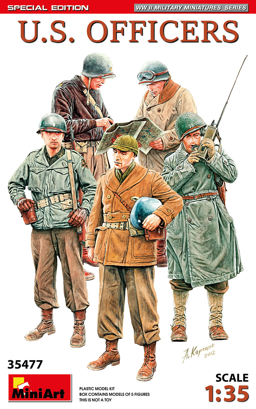 1:35 Сборная модель фигурки офицеров США / Usa Officers Military Figures - 35477