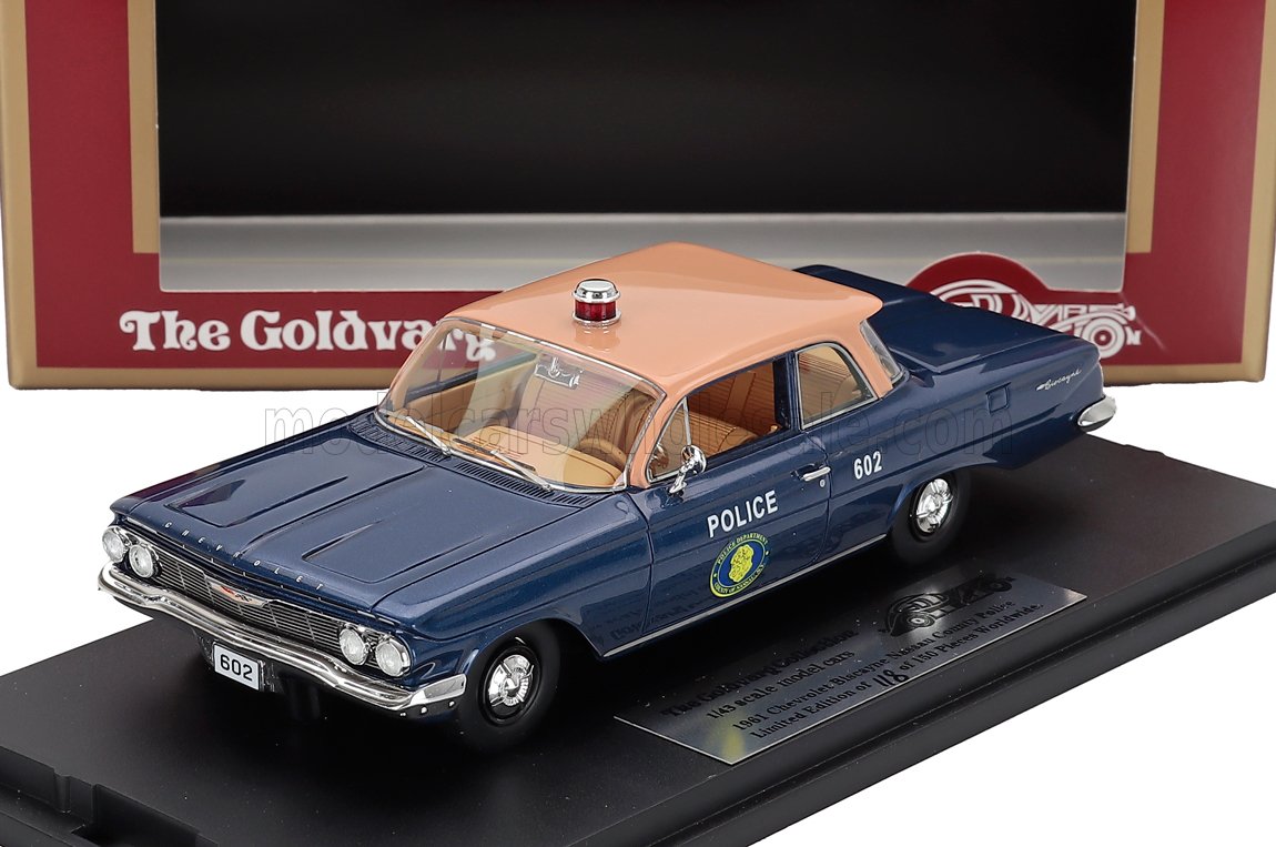 1:43 CHEVROLET Biscayne Nassau County Police (1961), Blue Dark Pink - GC097B