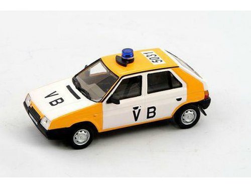 1:43 SKODA Favorit VB милиция Чехословакии (1987), white / yellow - 708XA5