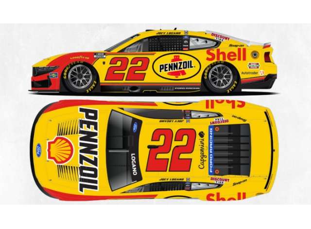1:64 Ford Mustang #22 Joey Logano *Shell-Pennzoil*, yellow/red 2026 - C222661SHPJL