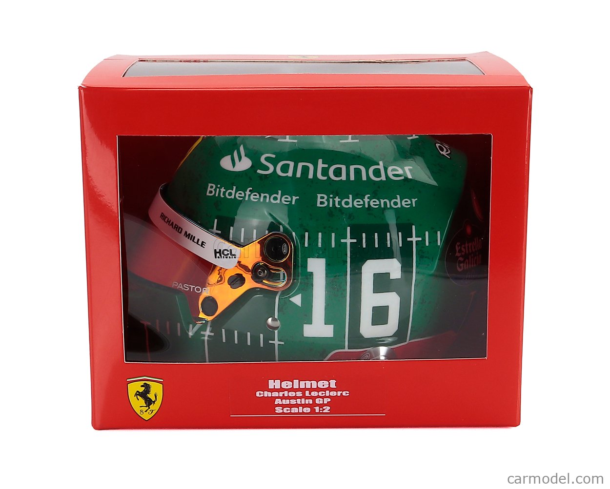 1:2 BELL HELMET F1 Casco Helmet Charles Leclerc Team Scuderia Ferrari Sf-23 Austin Usa Gp 2023, Green - 4100433