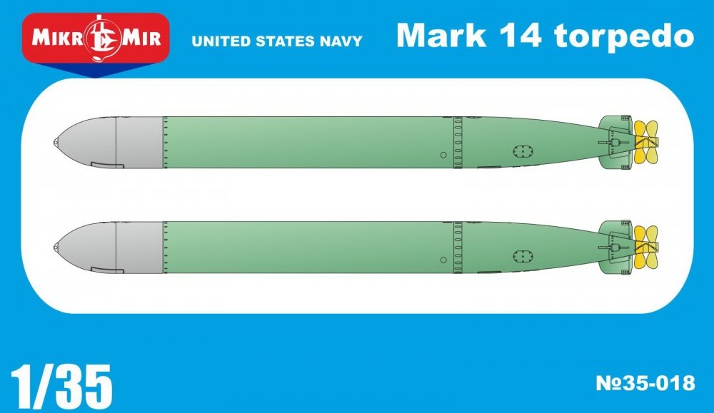 1:35 Сборная модель  Mark 14 US torpedoes (2 pieces) - 35-018