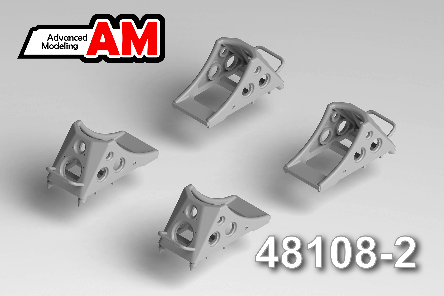 1:48 Колодки под колеса шасси, набор №3, размер 500х240х225 мм - amc 48108-2