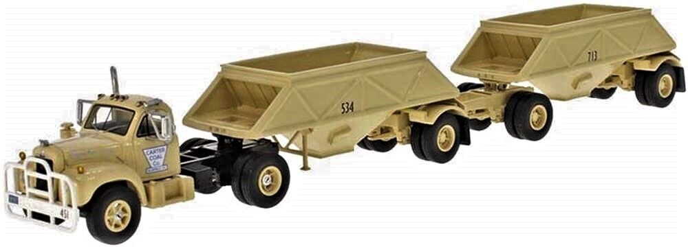 1:64 MACK B-61T седельный тягач с двойным полуприцепом (1957),  бежевый - NEO64057