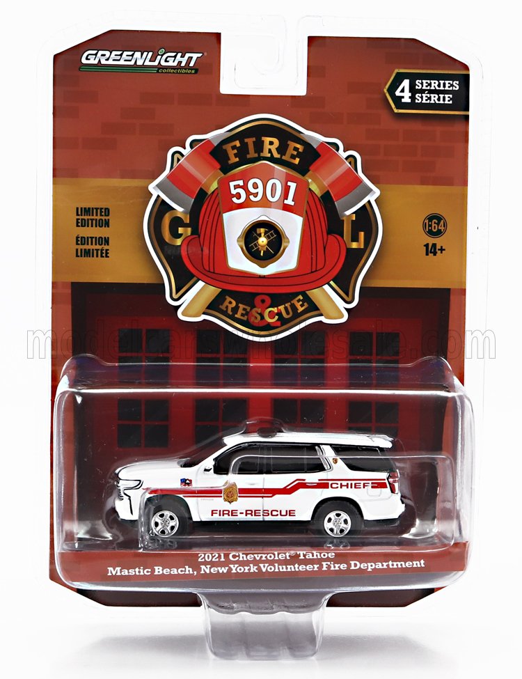 1:64 CHEVROLET Tahoe Mastic Beach Fire Engine (2021), White Red - 67050F