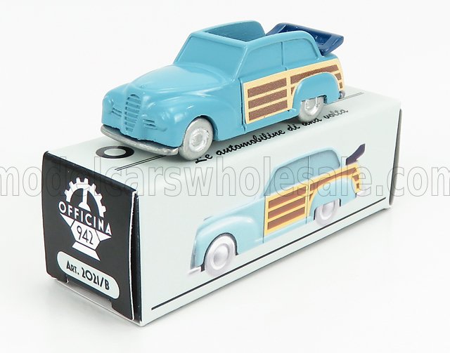 1:76 FIAT 1100 E Cabriolet Open Venilia Carrozzeria Savio (1949), Light Blue Wood - ART2021B