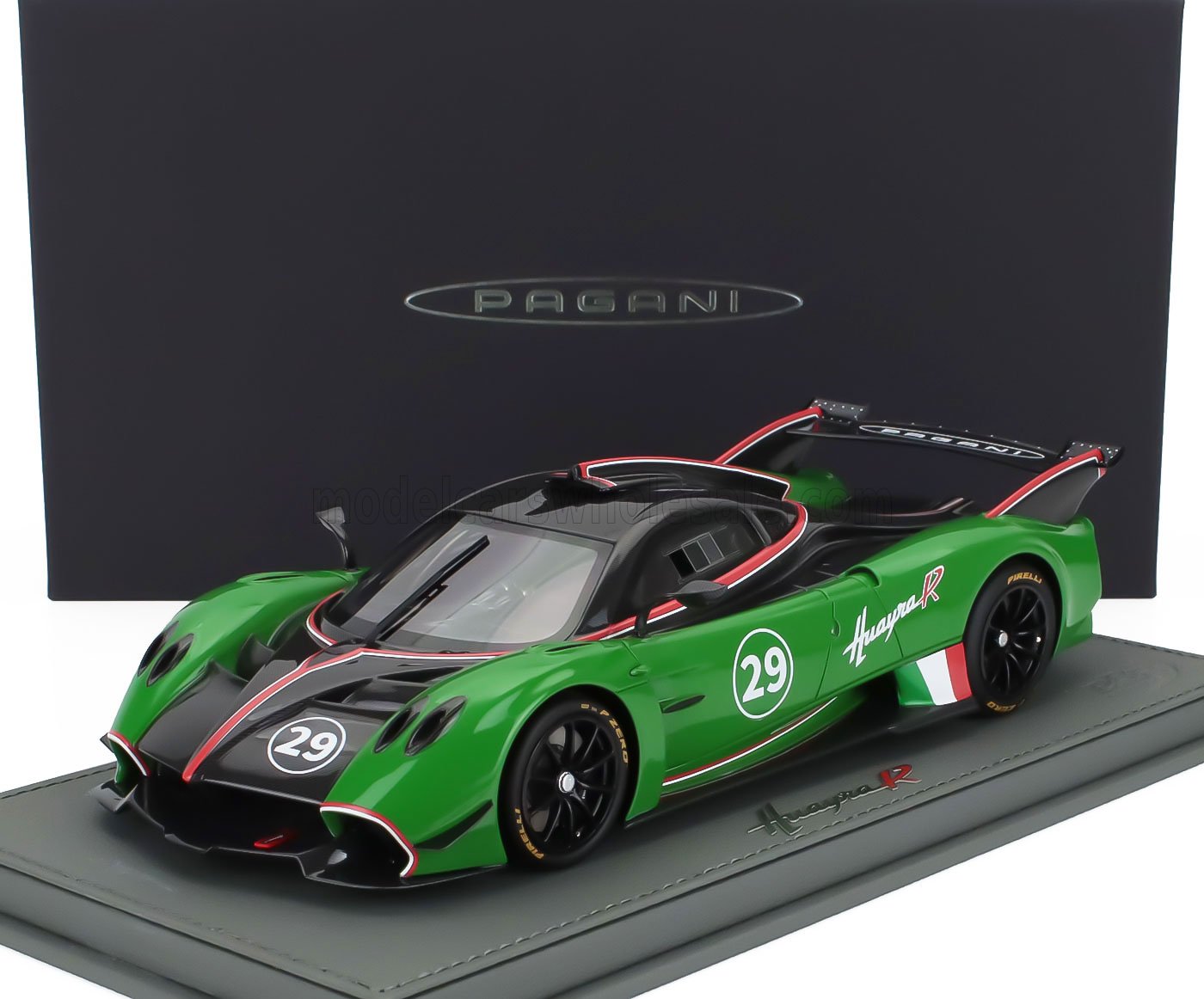 1:18 PAGANI Huayra R N 29 Racing (2021) - Con Vetrina - With Showcase, Black Carbon Green - P18218C-VET