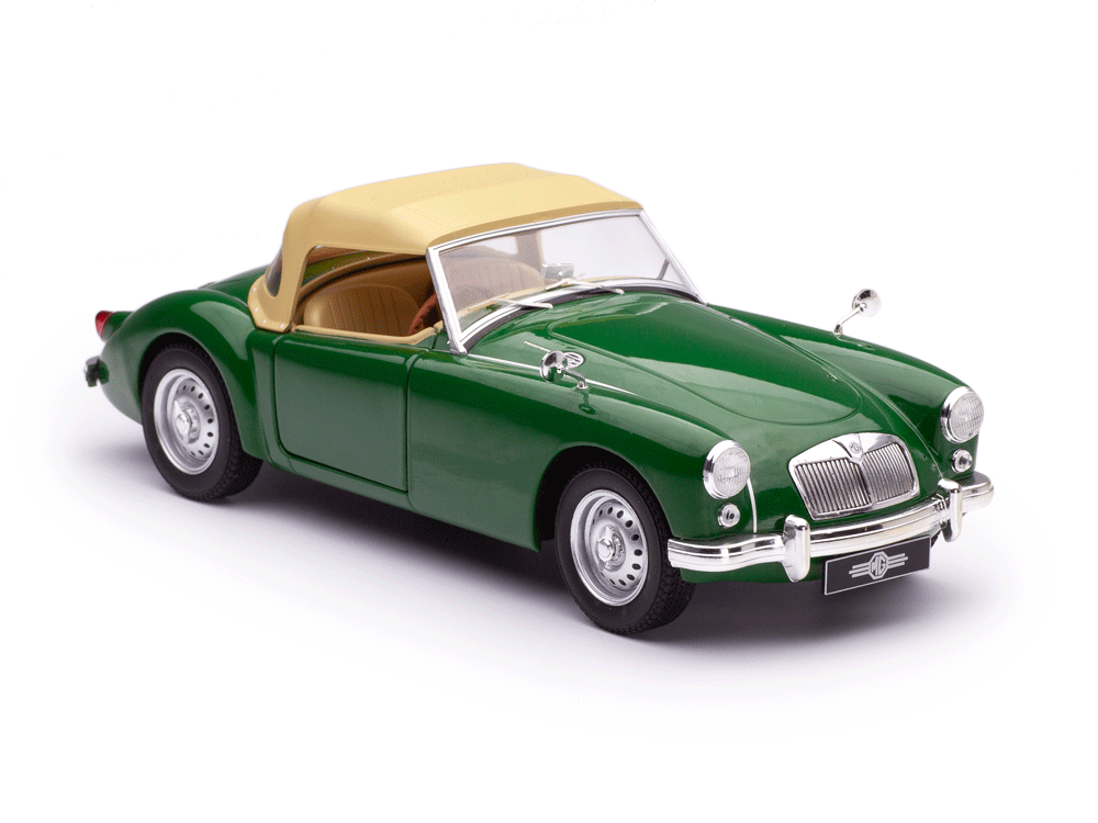 1:18 MGA Mk I A1500 Convertible (1959), зеленый с бежевым тентом - T9-1800165
