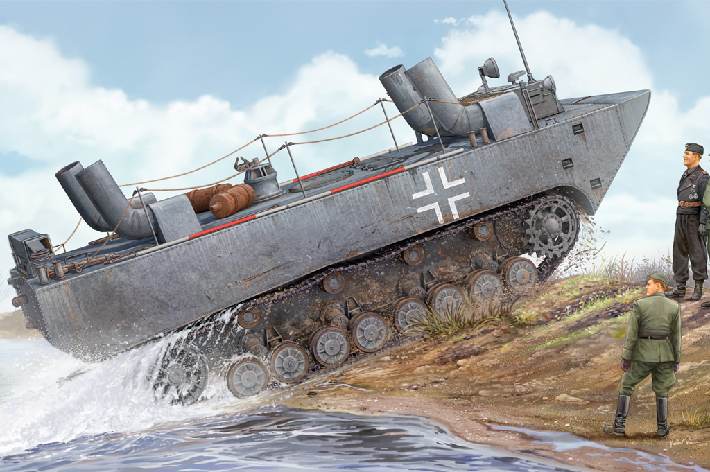 1:35 Сборная модель Амфибия German Land-Wasser-Schlepper II-Upgraded - 82462
