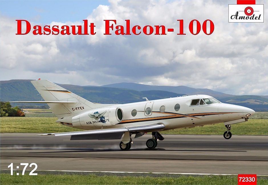1:72 Сборная модель Французский пассажирский самолет Dassault Falcon-100 - 72330