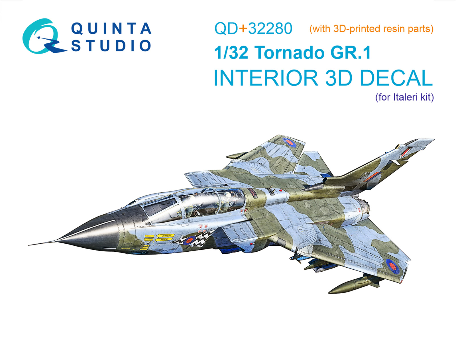 1:32 3D Декаль интерьера кабины Tornado Gr.1 (Italeri) (с 3D-печатными деталями) - QD+32280