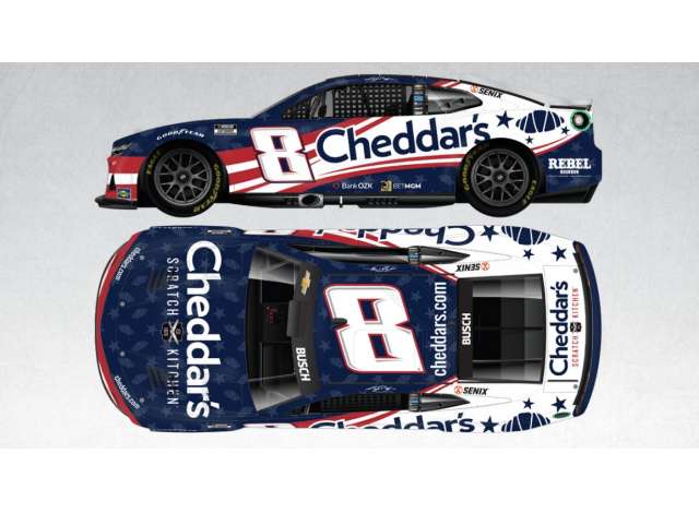 1:24 CHEVROLET Camaro #8 Kyle Busch *Cheddar`s Salutes*, blue/red/white 2025 - CX82522SALKB