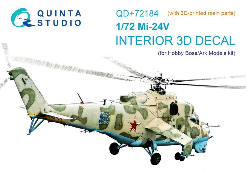 1:72 3D Декаль интерьера кабины Ми-24В (Hobby Boss/ARK Models) (с 3D-печатными деталями) - QD+72184
