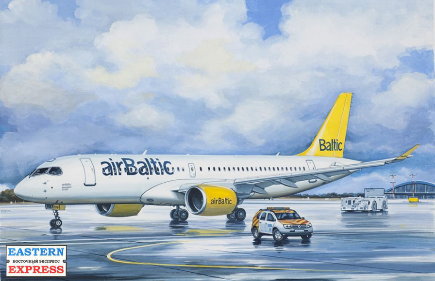 1:144 Сборная модель Авиалайнер A220-300 Air Baltic - 144136