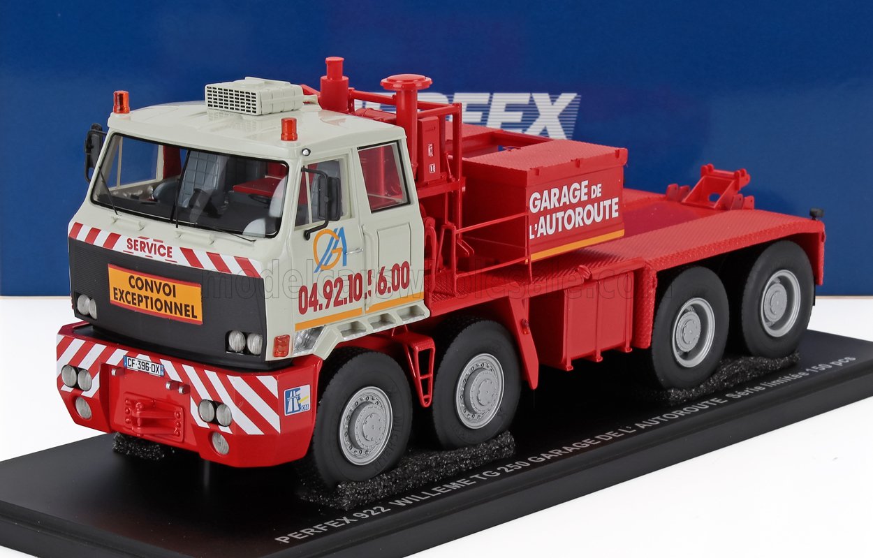 1:43 WILLEME Tg250 Truck Garage De L'autoroute Transport 4-assi 1962, Light Grey Red - PE922