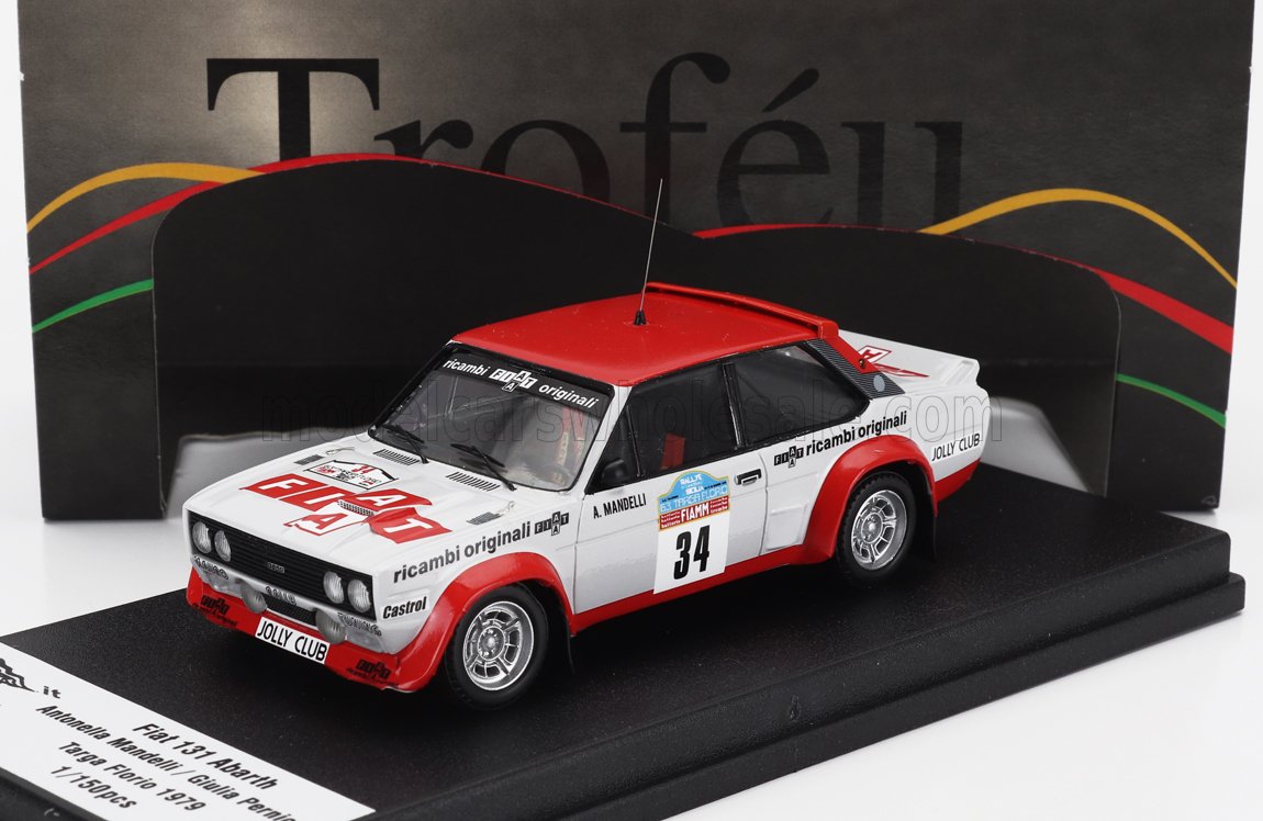 1:43 FIAT 131 Abarth №34 Targa Florio (1979) Antonella Mandelli - Giulia Pernice, White Red - TFRRIT15