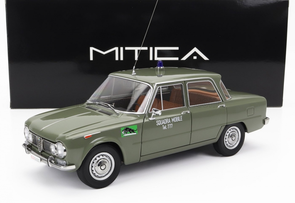 1:18 ALFA ROMEO Giulia 1.6 Ti Polizia Milano (1963) - Squadra Mobile Tel. 777, Verde Lucido - Green - 200026-D