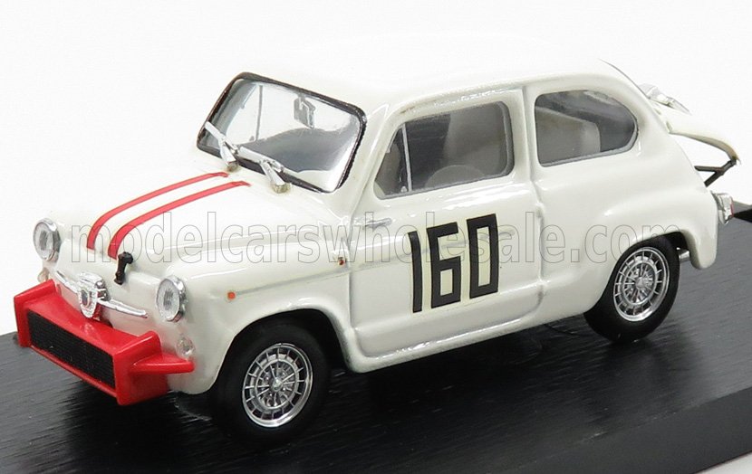 1:43 FIAT 600 850 TC ABARTH №160 PIEVE S.STEFANO (1962) PIERO FALORNI, WHITE - R306