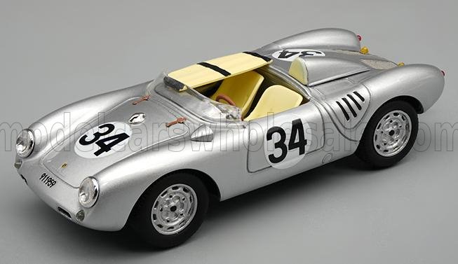 1:43 PORSCHE 550a Team Porsche Kg №34 24h Le Mans (1957) C.Storez - E.Crawford, Silver - TM43-61B