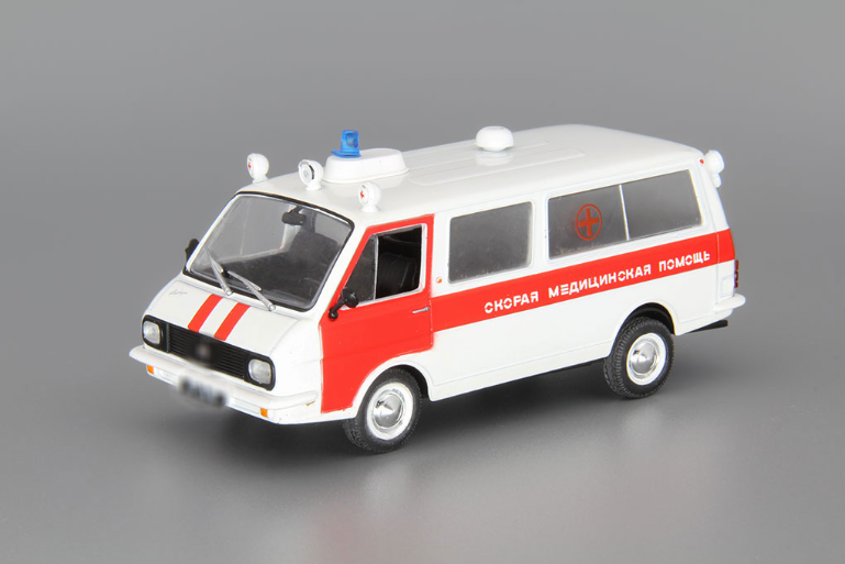 1:43 РАФ 22031 Скорая помощь, Автомобиль на службе 61, белый - ANS061