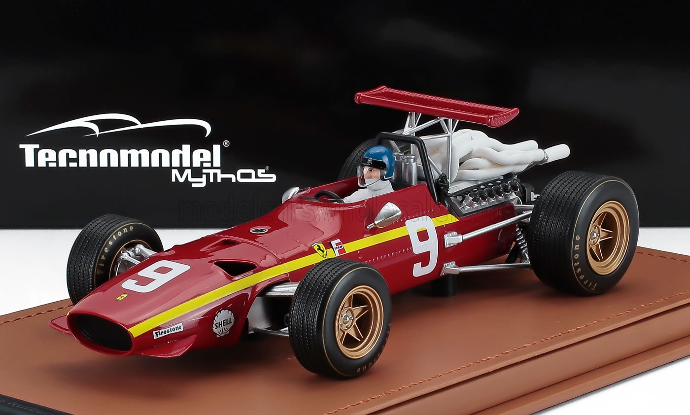 1:18 FERRARI F1 312 Scuderia Ferrari №9 Nurburgring Gp (with Pilot Figure) (1968) Jacky Ickx, Red - TMD18-317C