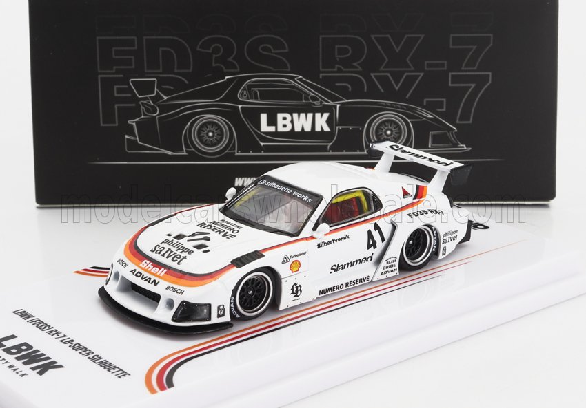 1:64 MAZDA Rx-7 (fd3s) Lb Works Super Silhouette №41 Racing (2006), White - IN64-LBWK-RX7-02