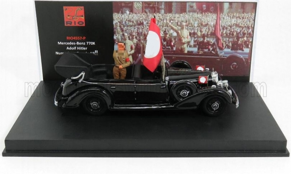 1:43 MERCEDES-BENZ 770k Cabriolet Nuremberg Parade Hitler (1938) With Figure, Black - 4557/P