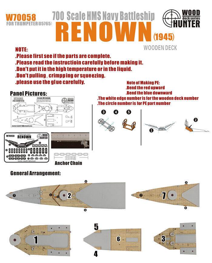 1:700 Набор деталей WWII Battlecruiser HMS Renown - W70058