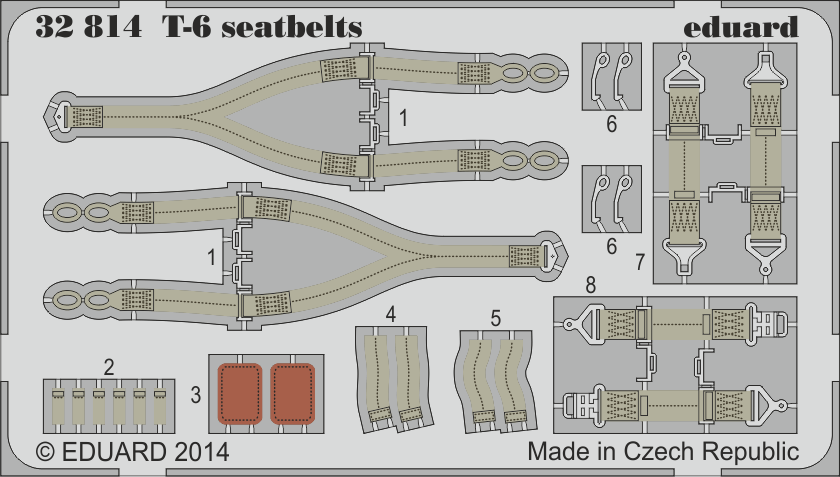 1:32 Цветное Фототравление для T-6 seatbelts (Future release) - 32814