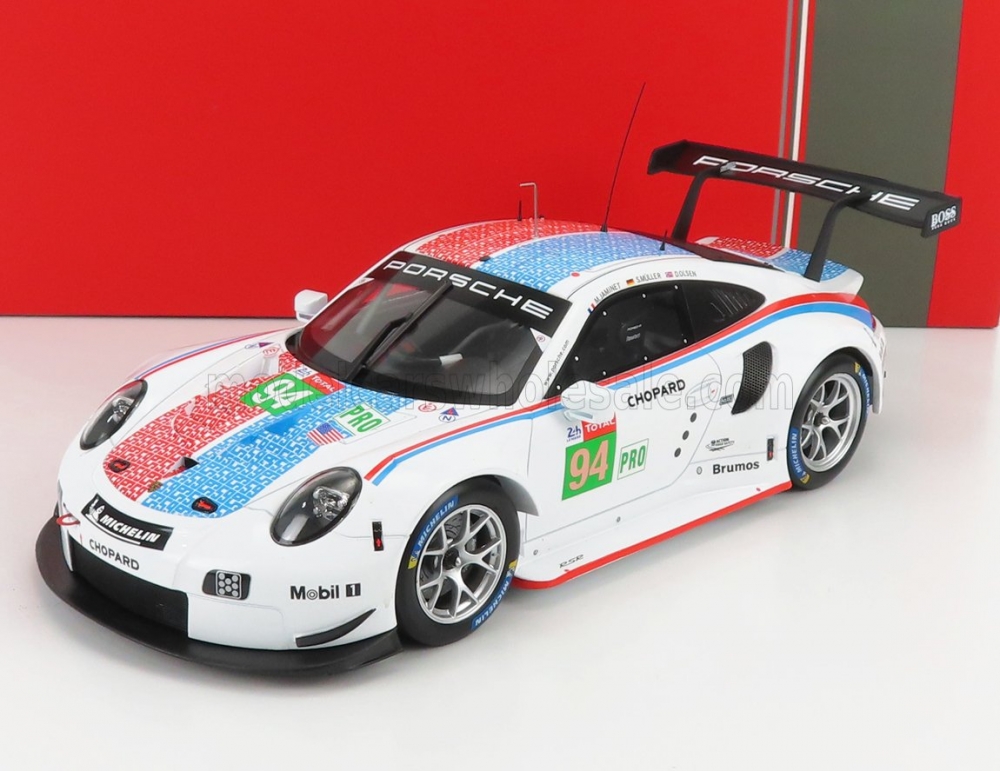1:18 PORSCHE 911 991 Rsr 4.0l Flat-6 Porsche Gt Team N94 24h Le Mans (2019) S.Muller - M.Jaminet - D.Olsen, White Blue Red - LEGT18026