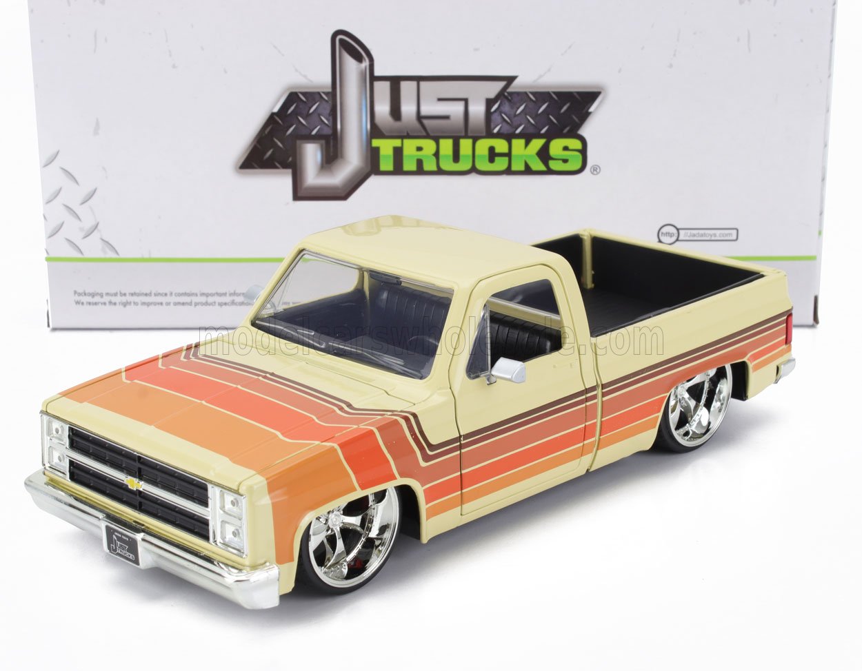 1:24 CHEVROLET C-10 Pick-up Custom (1985), Cream Brown Orange - 35858