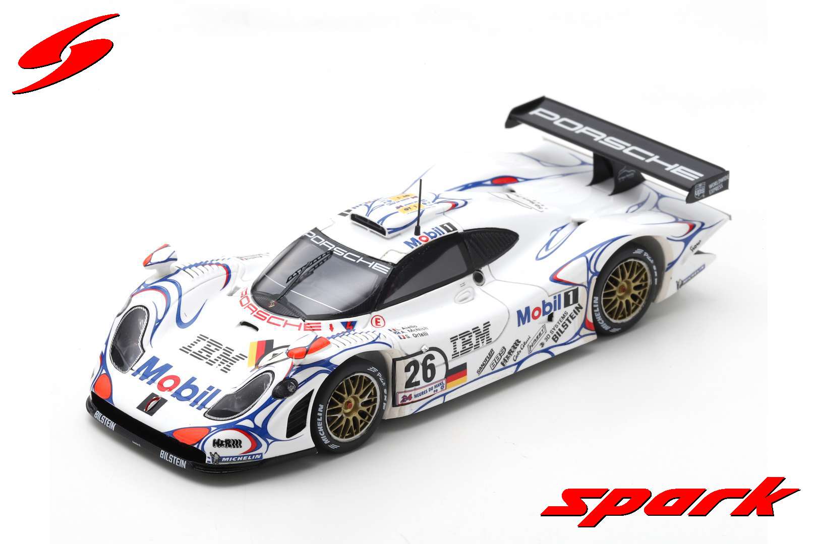 1:43 PORSCHE 911 GT1 #26 Победитель Le Mans Allan McNish - Stéphane Ortelli - Laurent Aiello (1998), white - 43LM98